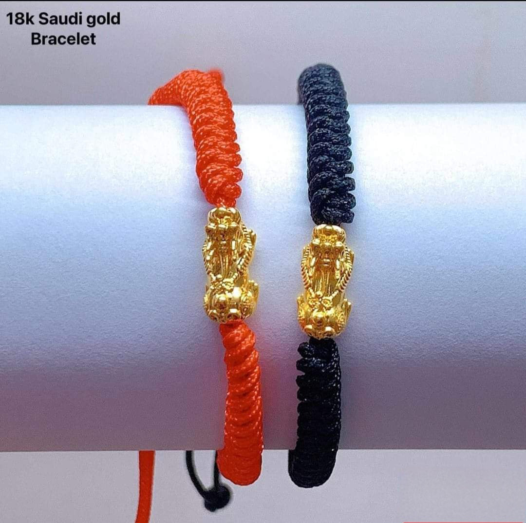 NOT PAWNABLE - 18k Saudi Gold String Piyao Bracelet
