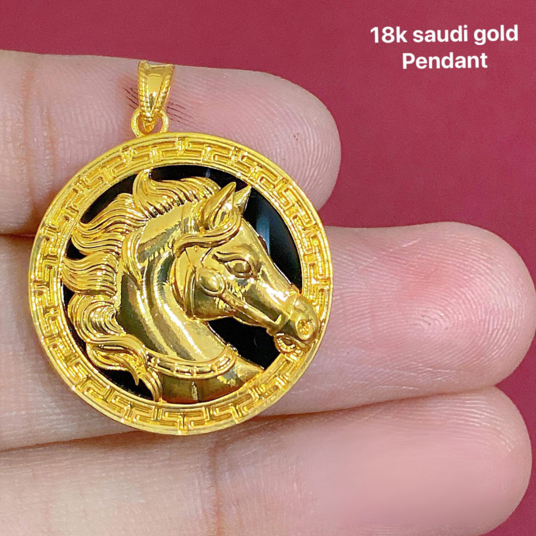 AMPAW/HOLLOW 18k Saudi Gold Horse Head Pendant