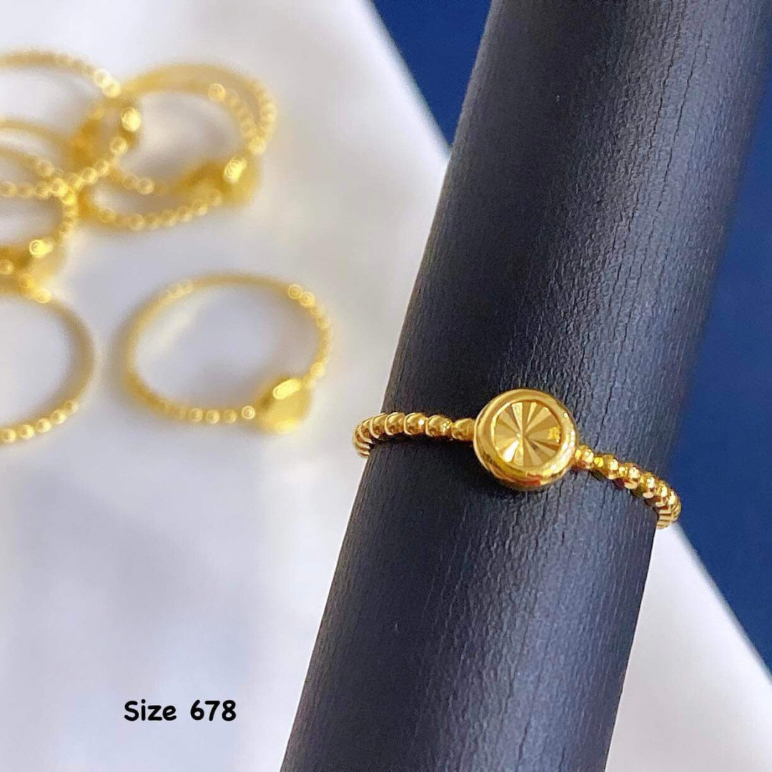 Bubble Ring Solid 18k Saudi Gold