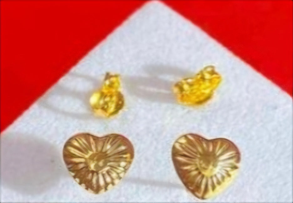 Sinag Dotted Heart Earrings