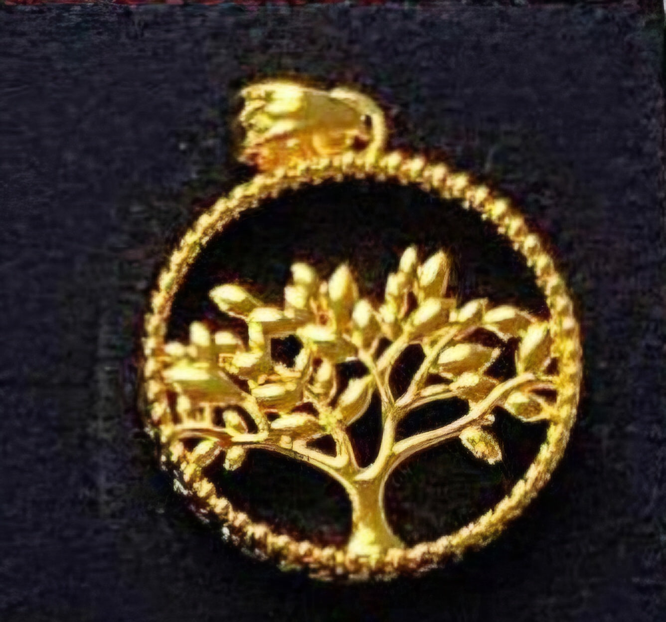AMPAW/HOLLOW 18k Saudi Gold Circle Money Tree Money Pendant