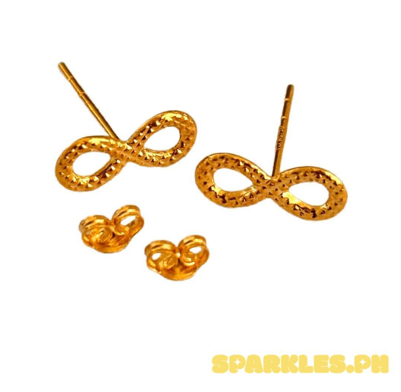 18k Saudi Gold Mini Infinity Earring