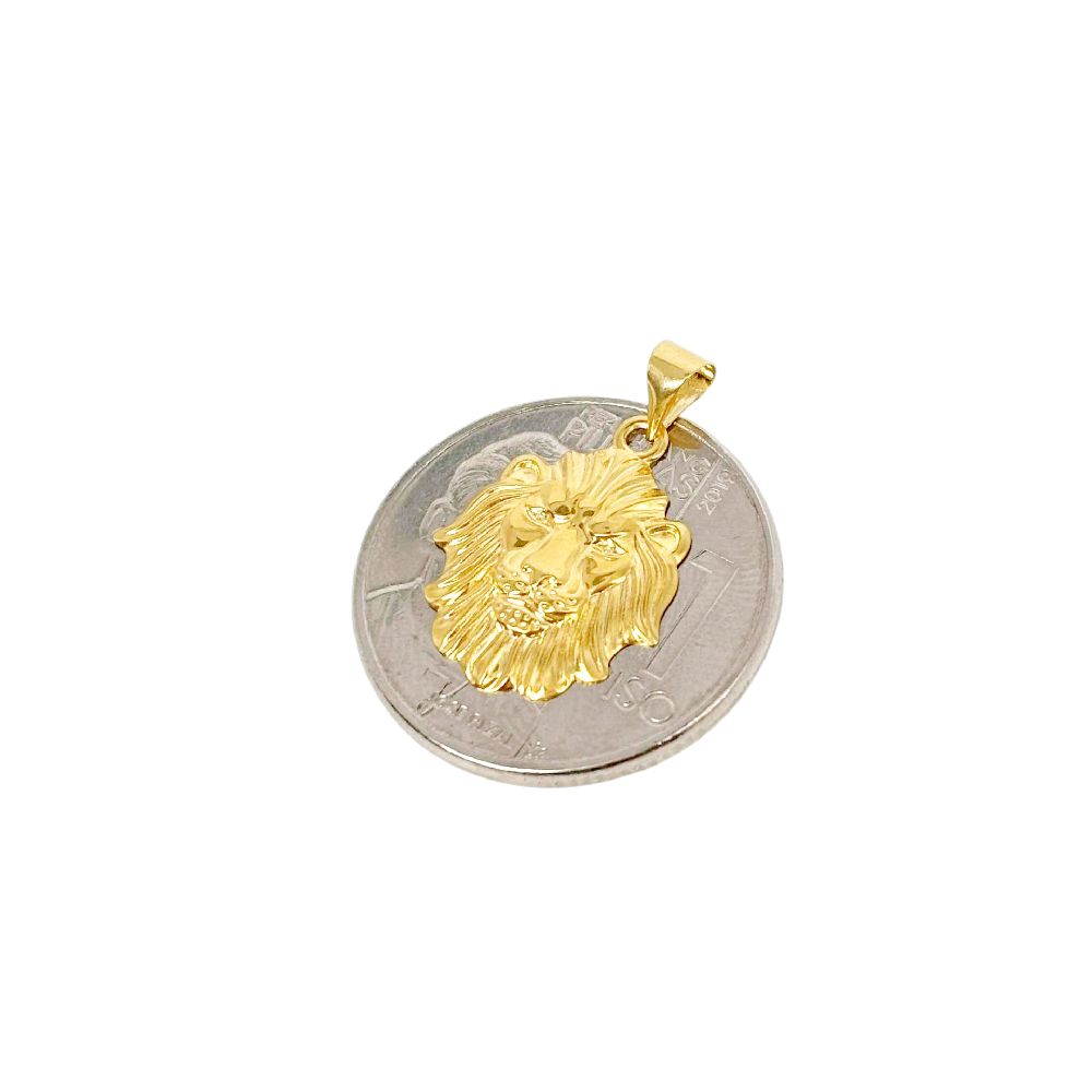 18k Saudi Gold Lion Head Pendant - SKU-G0MTKY25