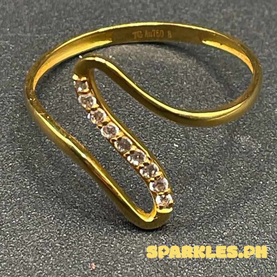 18k Saudi Gold Moissa Wave Ring
