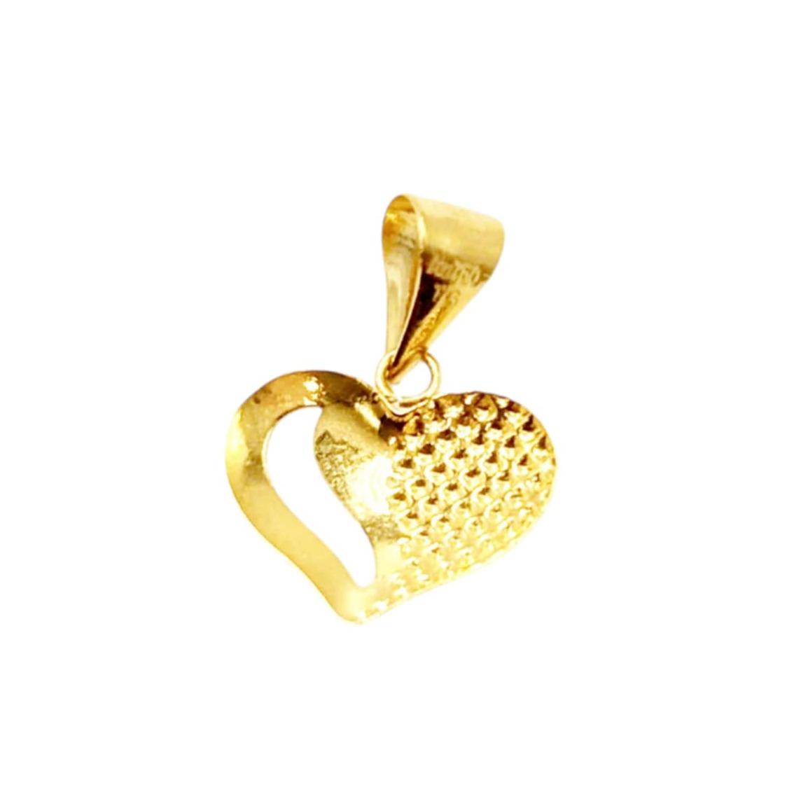 18k Saudi Gold Broken Heart Pendant Solid Pawnable - SKU-JIEEI7AZ