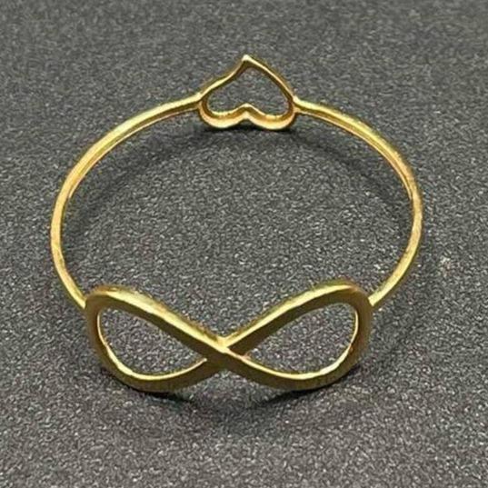 18k Saudi Gold Infiheart Ring Solid Pawnable - SKU-PRT26MN2