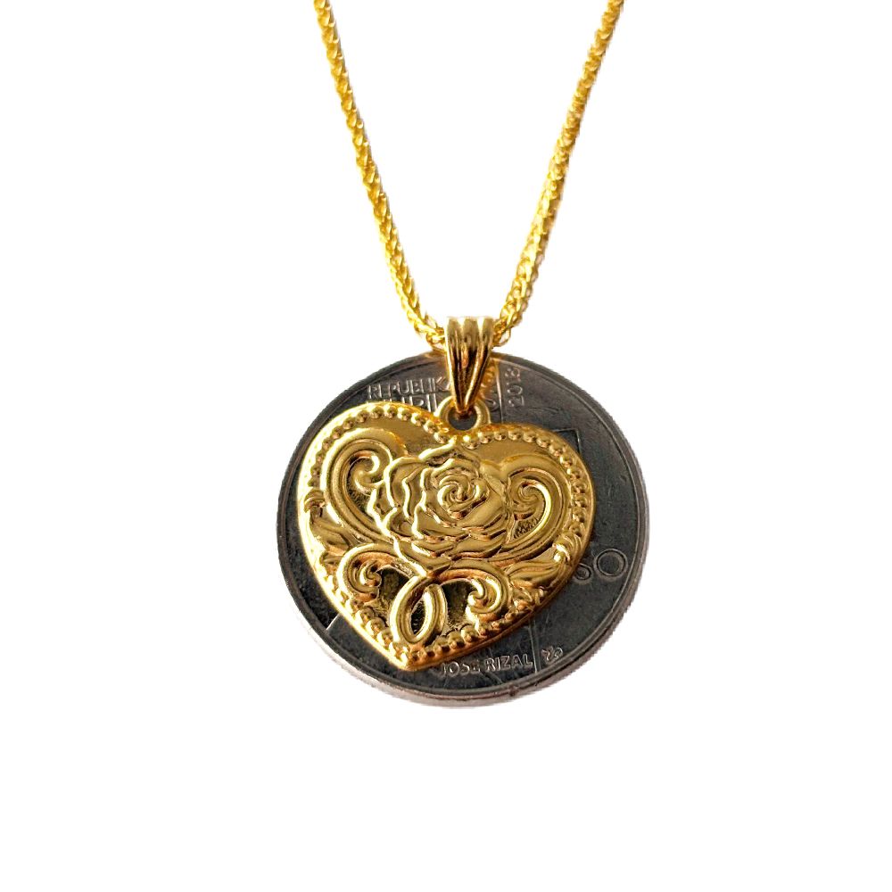 18k Saudi Gold Big Love Rose + Foxtail 18" V2