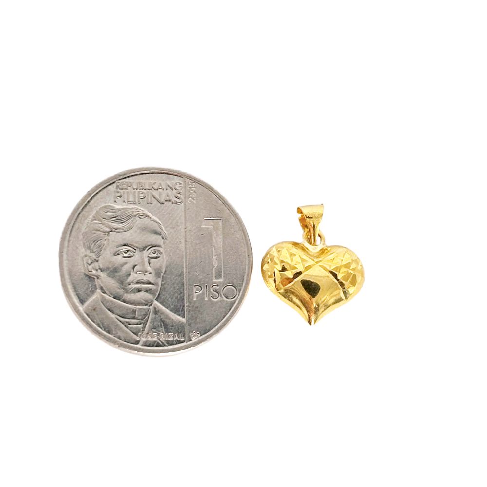 18k Saudi Gold Set Diacut Infinity Heart + Micro Paperclip Makapal 16"