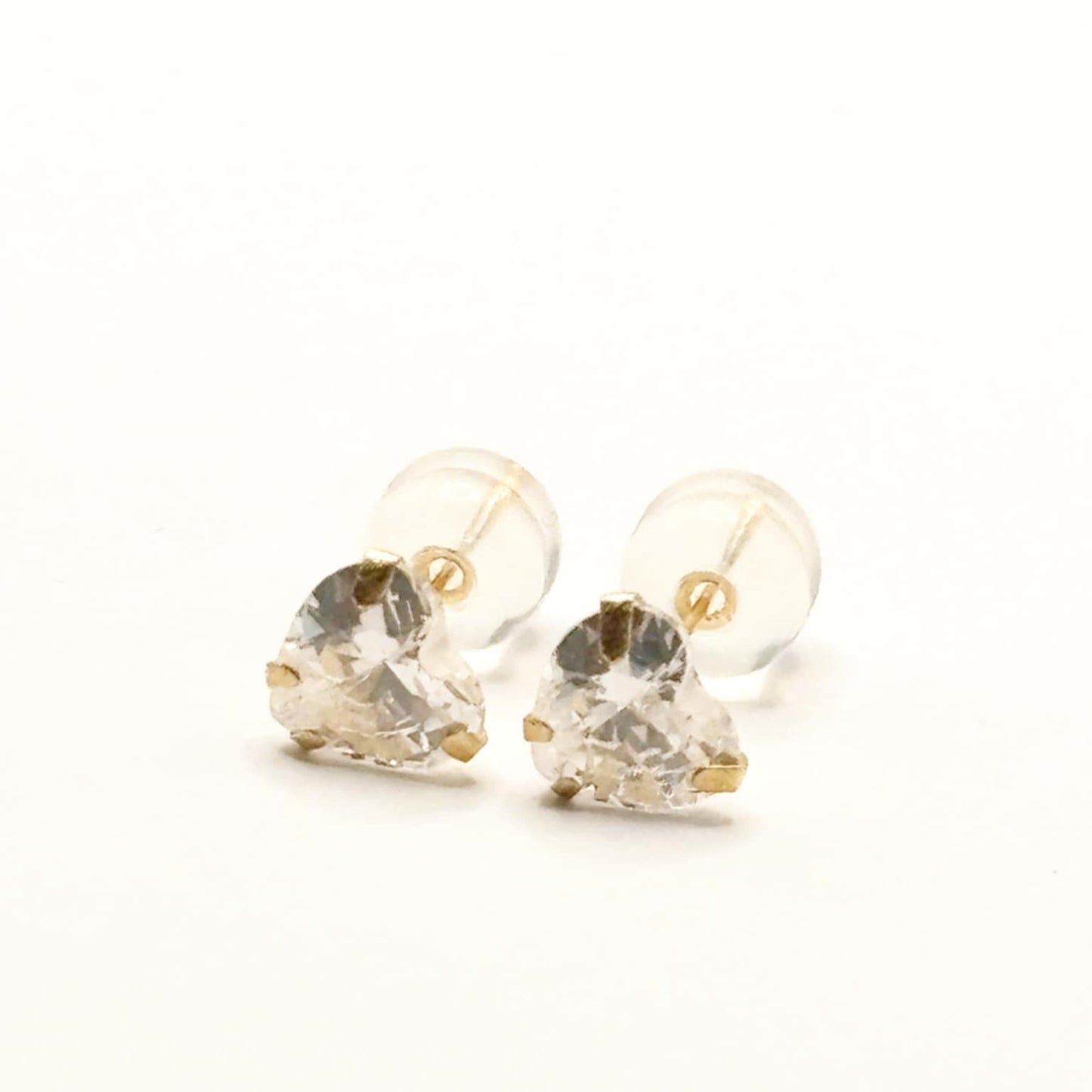 18k Saudi Gold Moissanite Earring with Silicon Pakaw