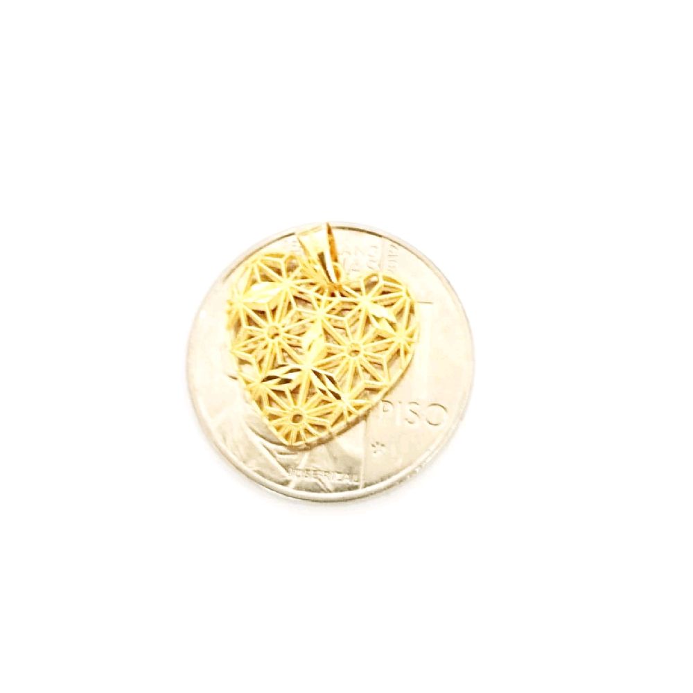 18k Saudi Gold Nest Heart Pendant - SKU-Q5M3945Z