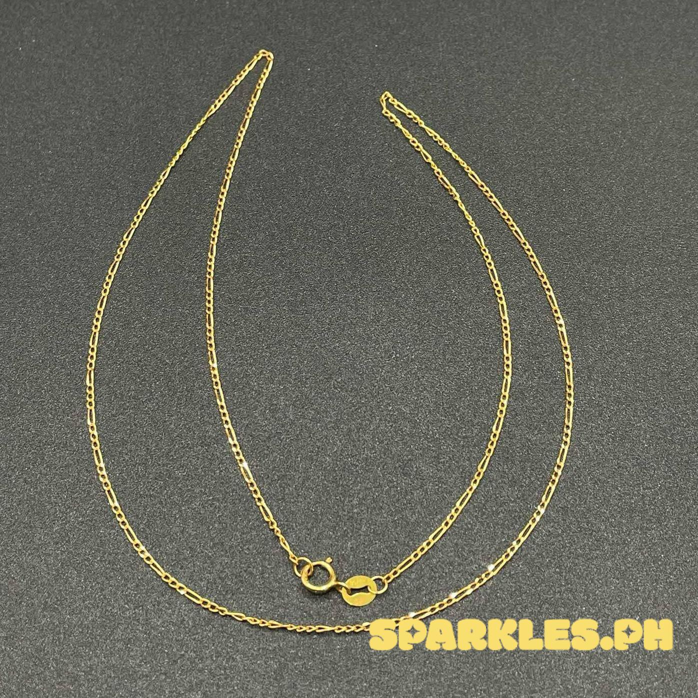 18k Saudi Gold Figaru Chain Solid Pawnable