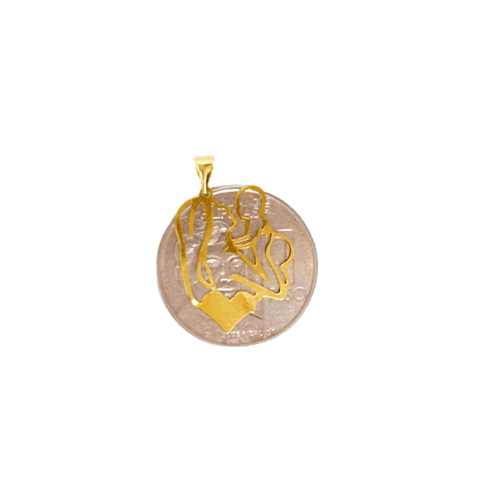 18k Saudi Gold Open Mary & Child Pendant - SKU-JWAZE5AS