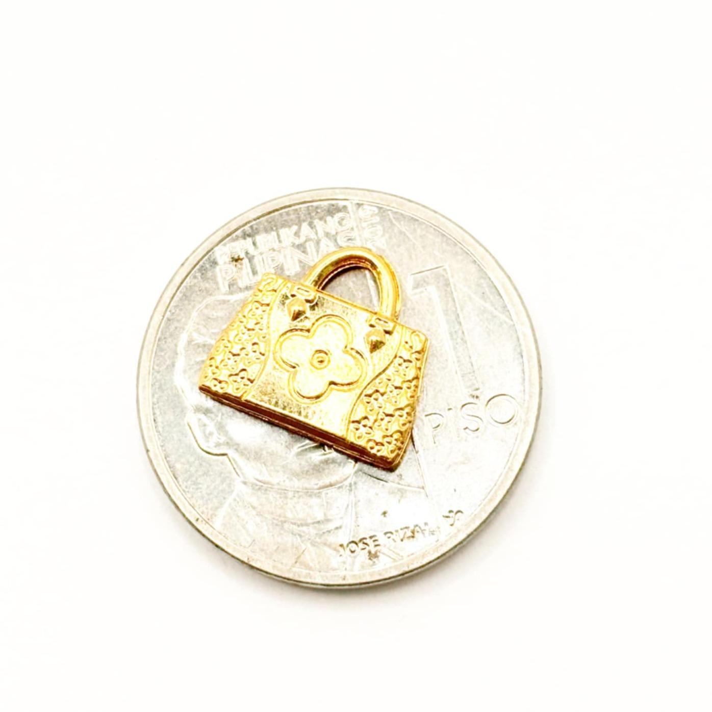 18k Saudi Gold Designer Bag Pendant - SKU-K21G7VT0