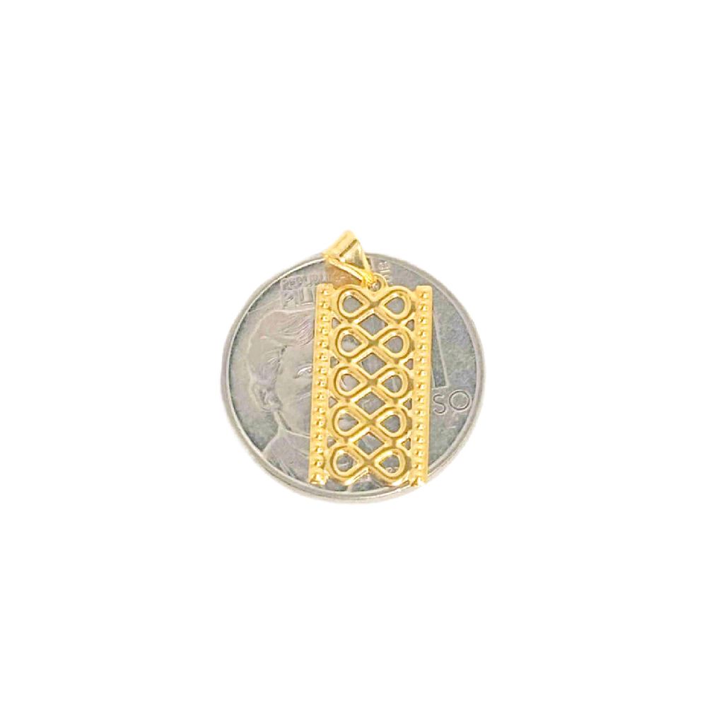 18k Saudi Gold Strap Pendant - SKU-HVOI9Y2O