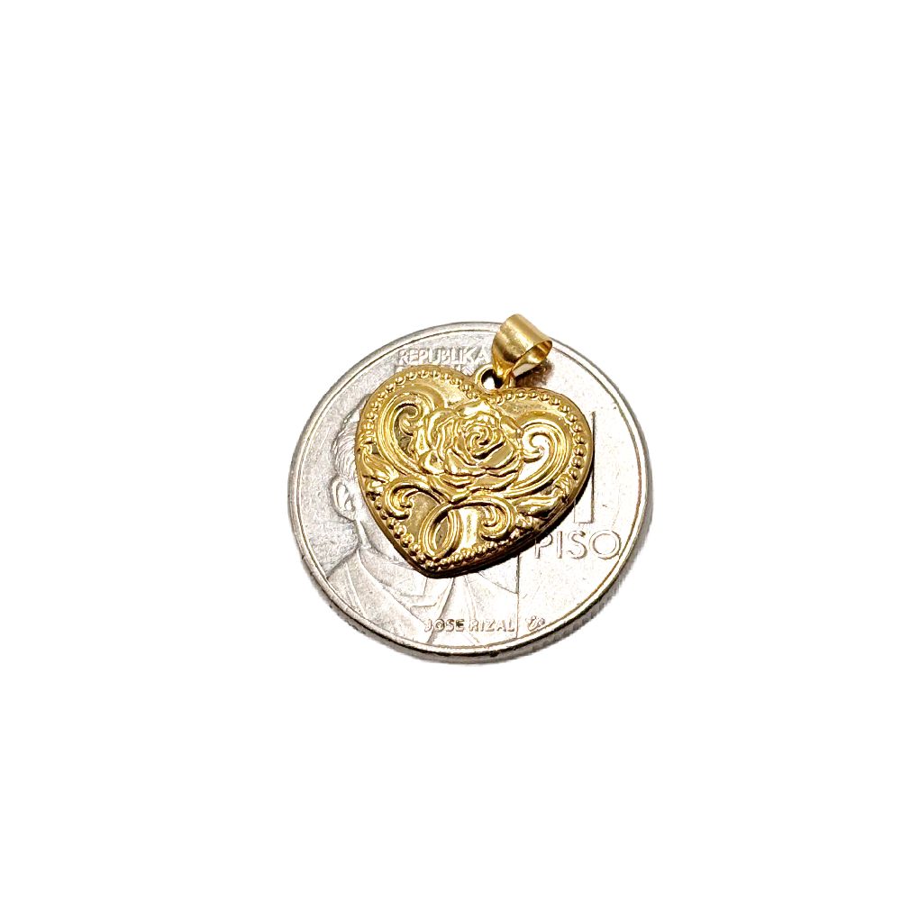 18k Saudi Gold Small Love Rose Pendant - SKU-KBML95EI