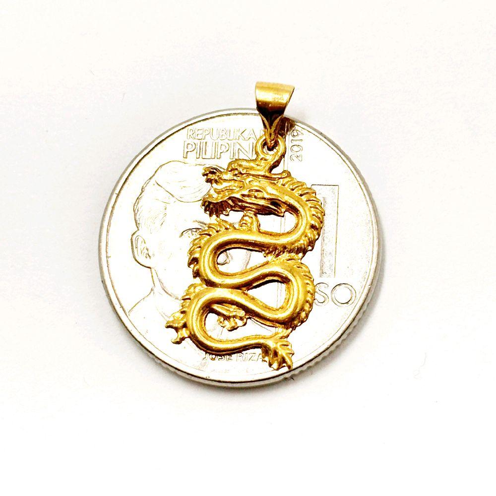 18k Saudi Gold Spiral Dragon - SKU-9W50G8Z6