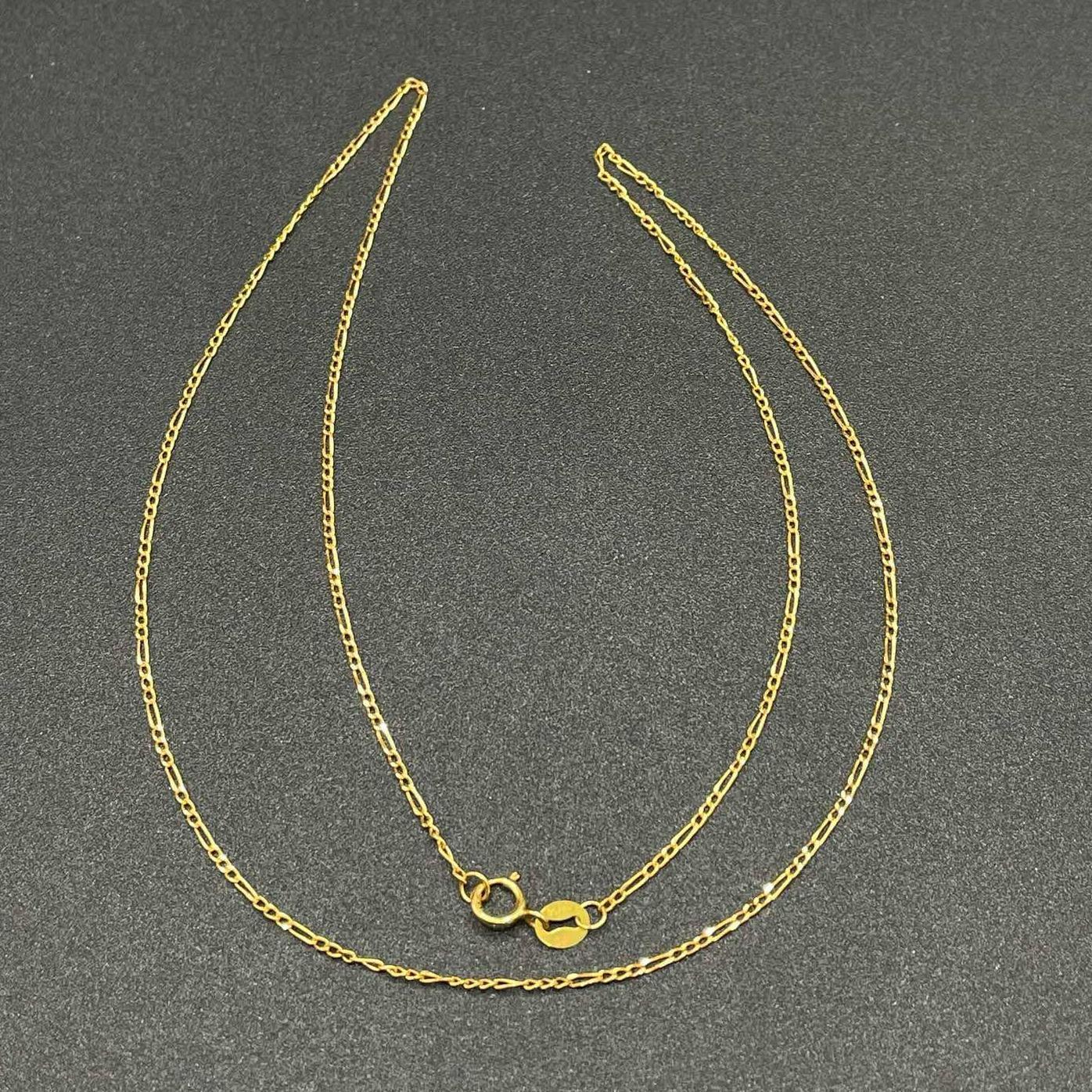18k Saudi Gold Figaru Chain Solid Pawnable