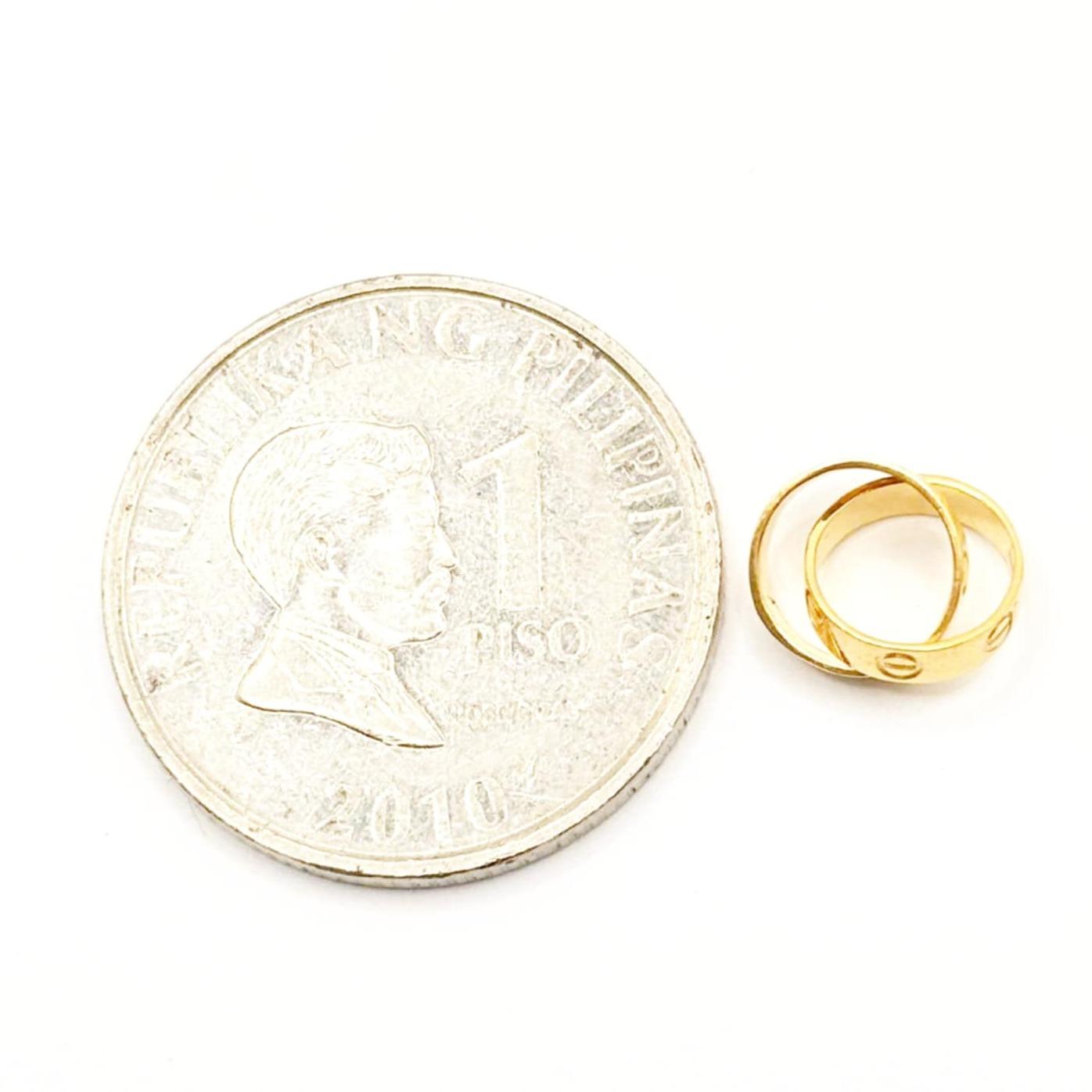 18k Saudi Gold Solid Twin Circle Pendant - SKU-JKZXJRXL