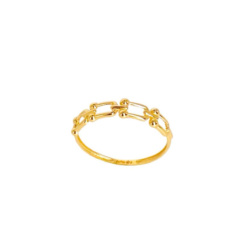 18k Saudi Gold U Bar Ring - SKU-5CFBLMRS