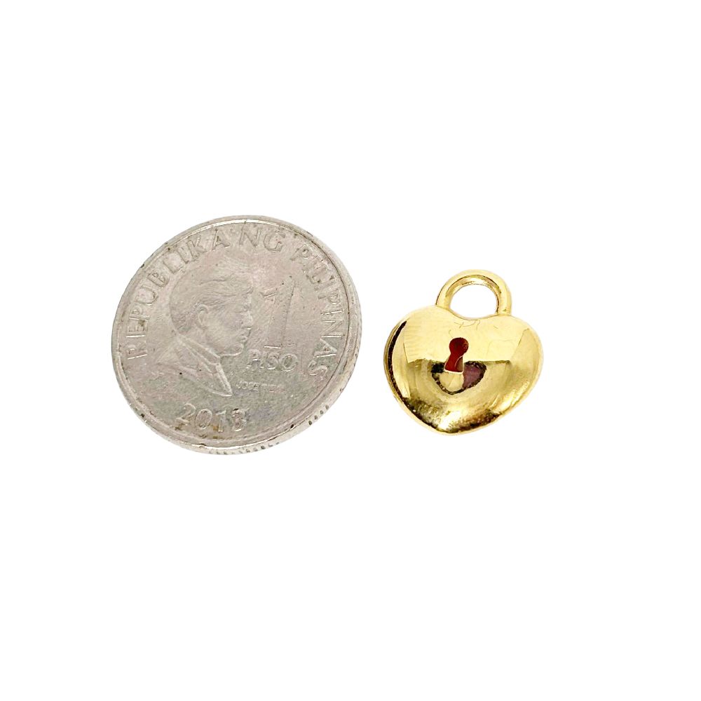 18k Saudi Gold Love Lock Pendant - SKU-8P91PJ52