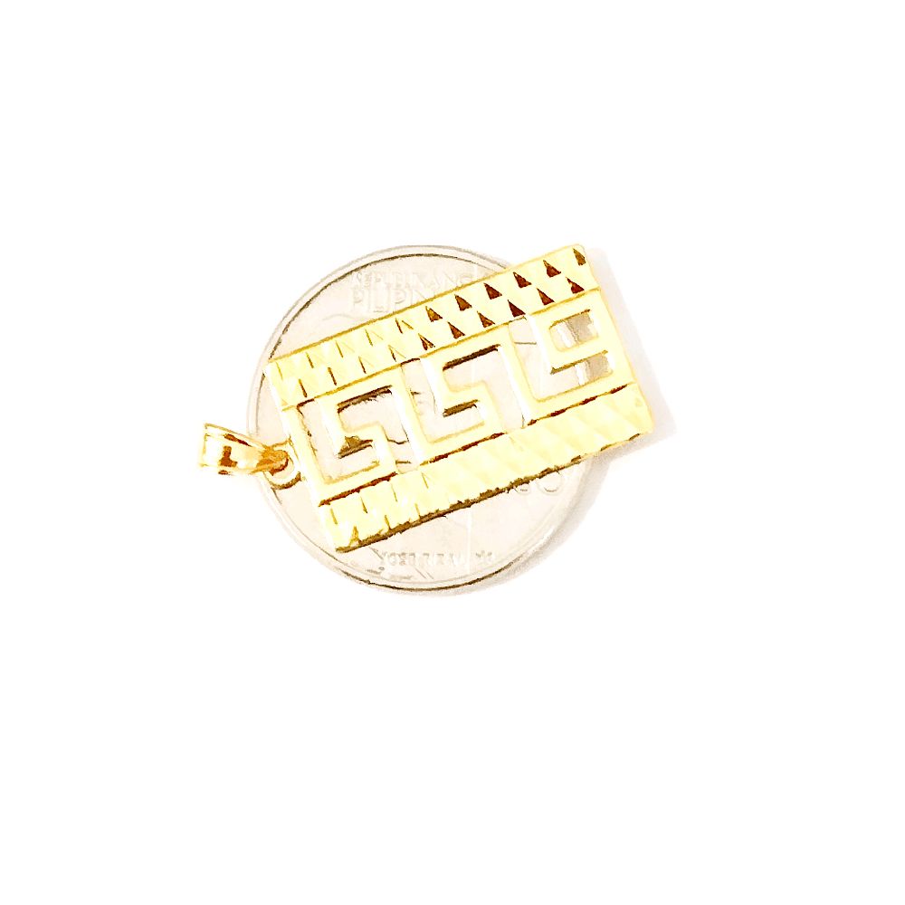 18k Saudi Gold Jumbo Square Fenfen Pendant