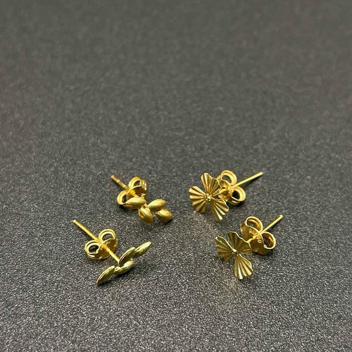 18k Saudi Gold Buy1Take1 Flower and Palay Stud With Gold Pakaw Solid I Lightweight I Pawnable