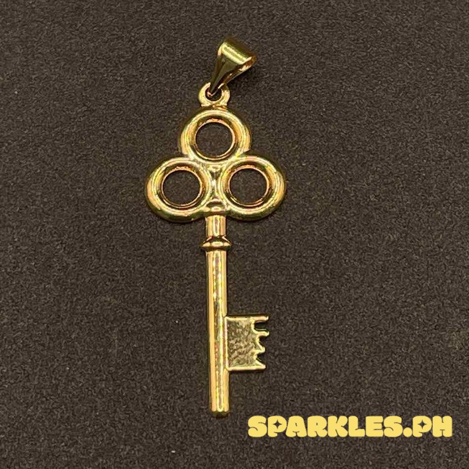 18k Saudi Gold Skeleton Key Pendant Solid Pawnable