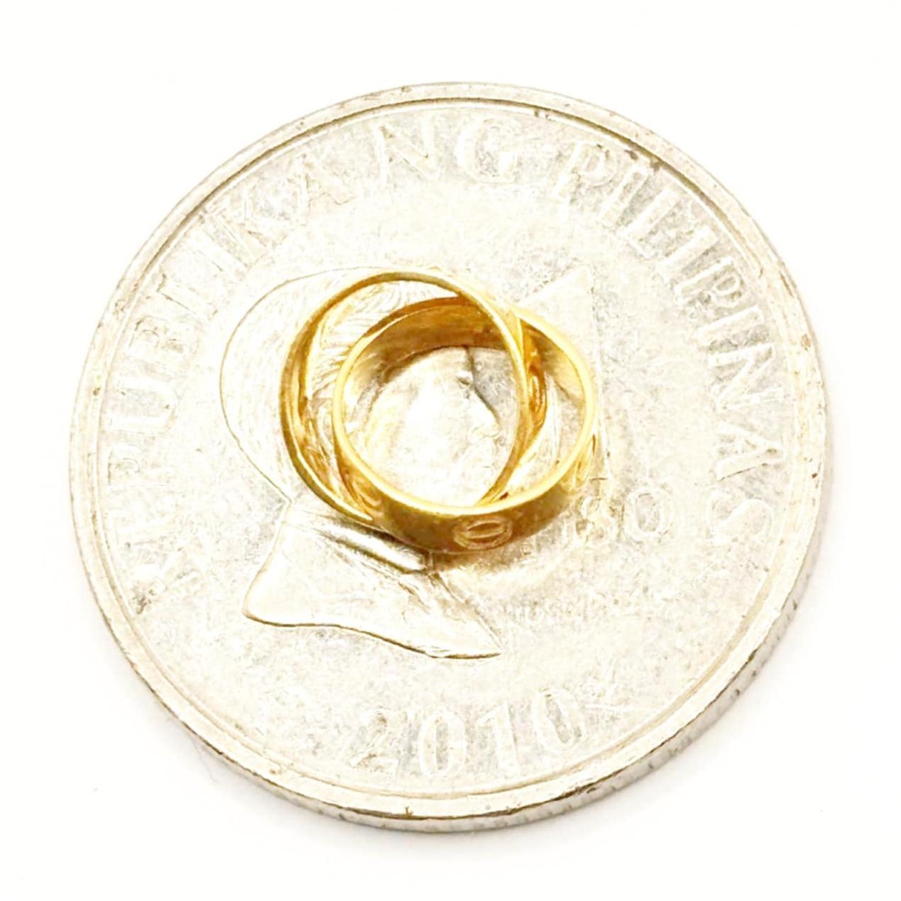 18k Saudi Gold Solid Twin Circle Pendant - SKU-JKZXJRXL