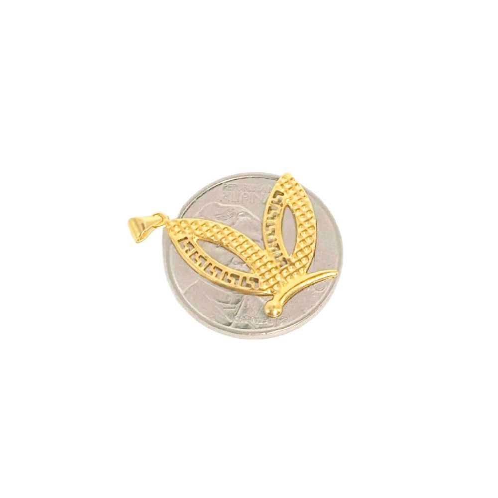 18k Saudi Gold Half Wing Pendant - SKU-BDW704JA