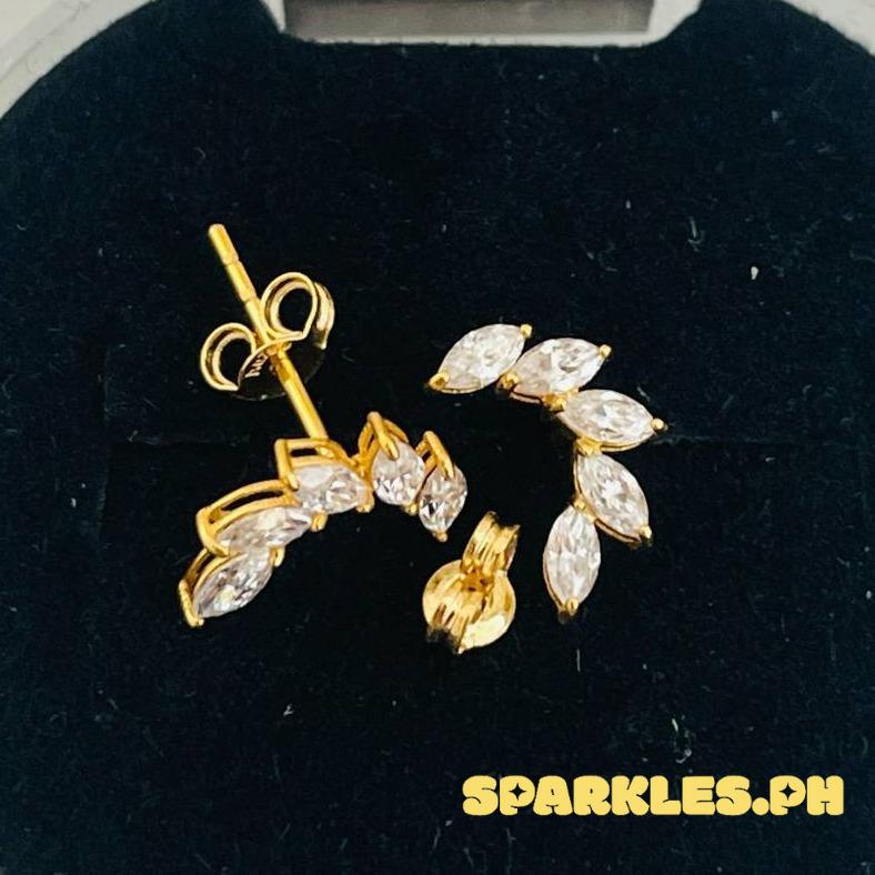 18k Saudi Gold Moissa Stud Earring - SKU-05DHCNUQ