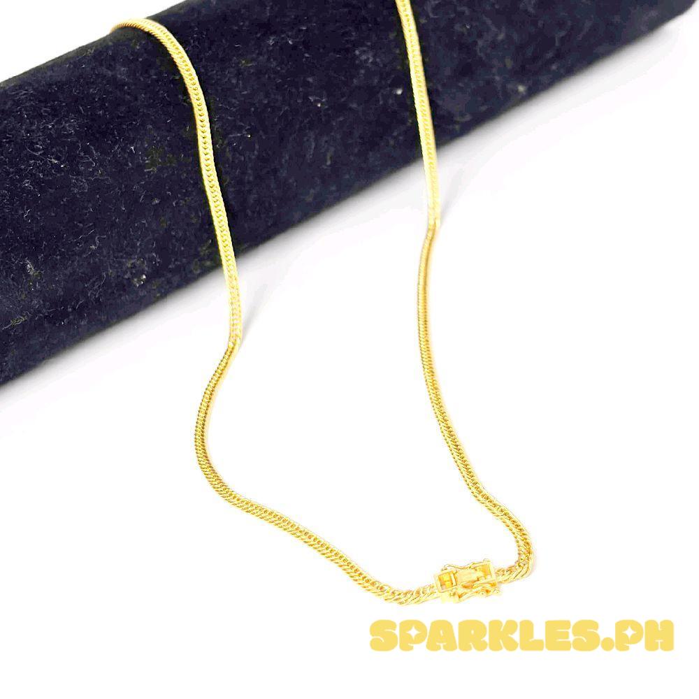 18k Saudi Gold Mens TripleLock Necklace Solid Pawnable - SKU-TSVP5HOM