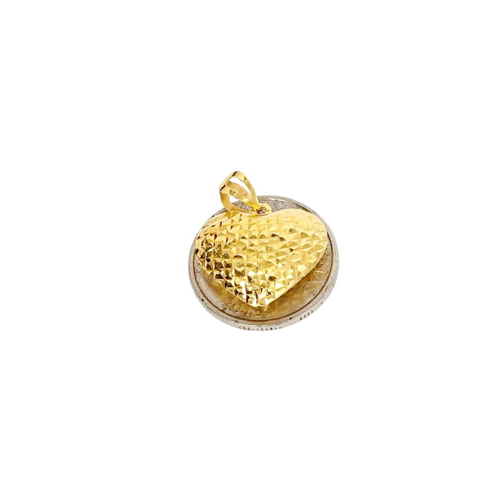 18k Saudi Gold Diacut Jumbo Heart Pendant - SKU-8DMCQH08