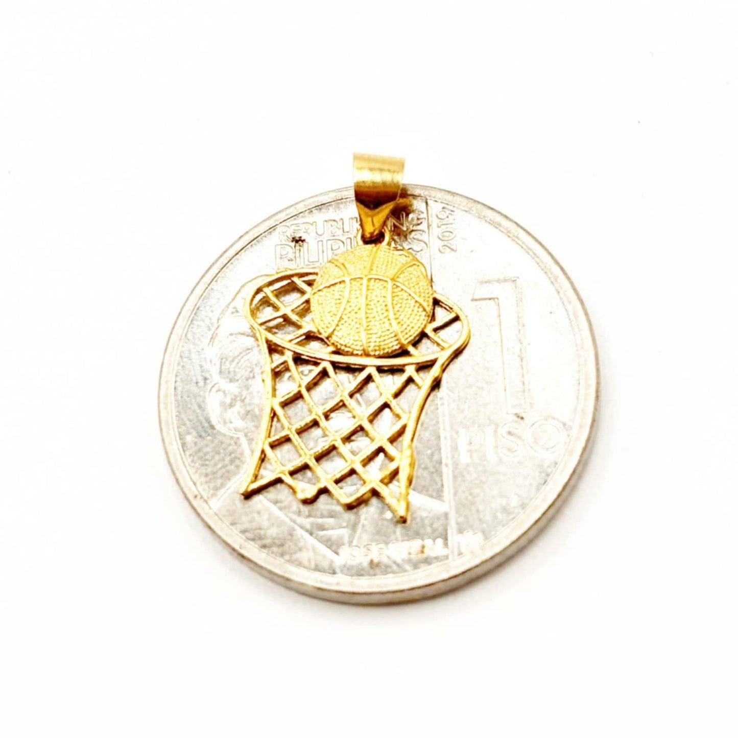 18k Saudi Gold Basketball Pendant - SKU-3TMH6IA3