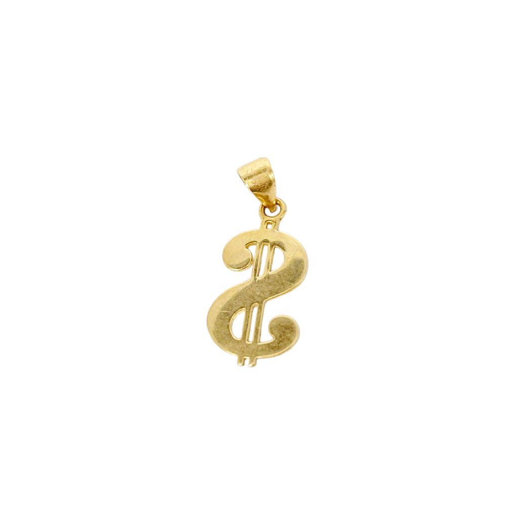 18k Saudi Gold Mini Dollar Pendant - SKU-A50JTMXO