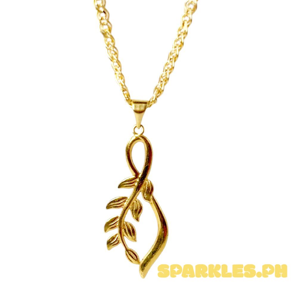 18k Saudi Gold Set Petal + Tauco Knot Chain 20"