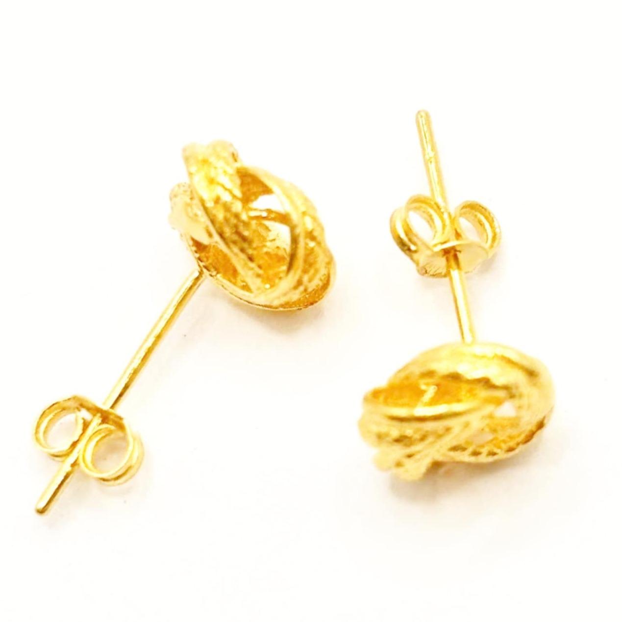 18k Saudi Gold Ensaimada Earring - SKU-DA8K6W34