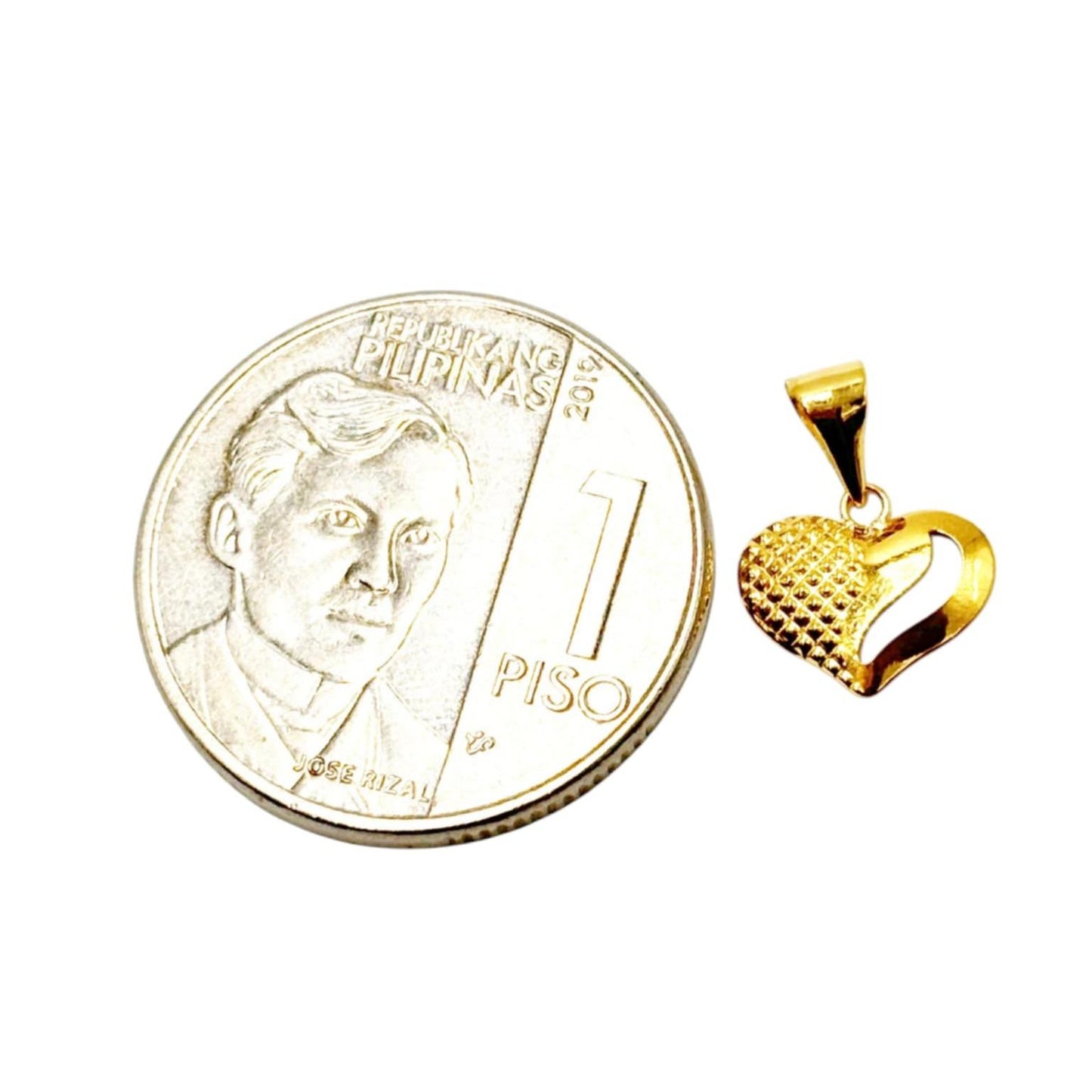 18k Saudi Gold Broken Heart Pendant Solid Pawnable - SKU-JIEEI7AZ