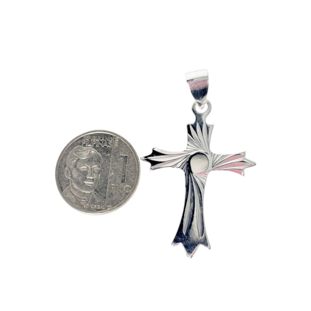 92.5 Sterling Silver - Radiant Cross Pendant