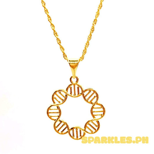 18k Saudi Gold Set DNA Style + Rope Chain