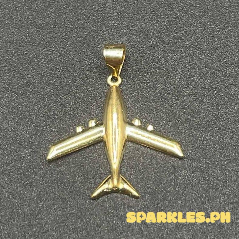 18k Saudi Gold Air Jet Pendant Solid Pawnable - SKU-Y4BW6S8N