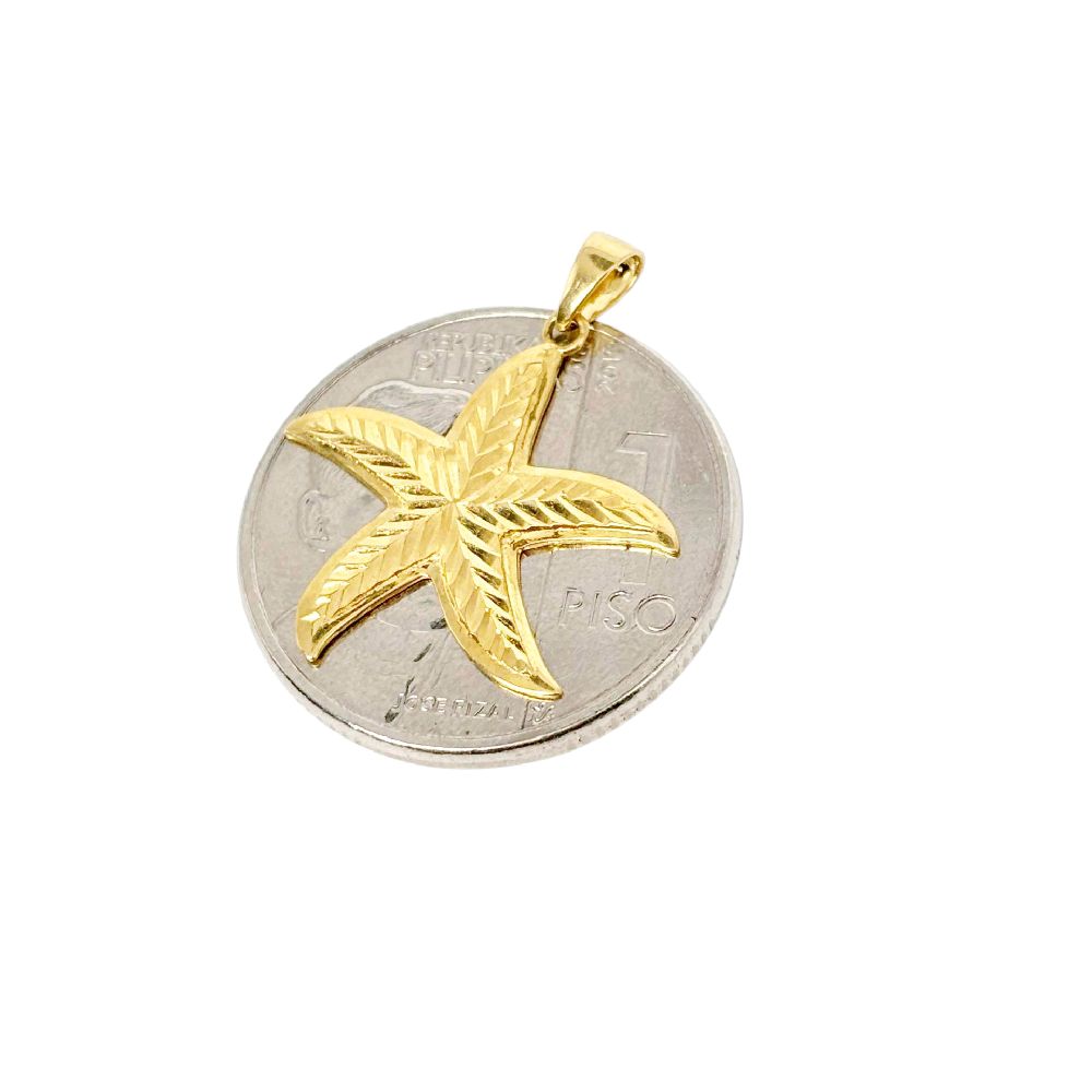18k Saudi Gold Starfish Pendant - SKU-NUXPZLMV