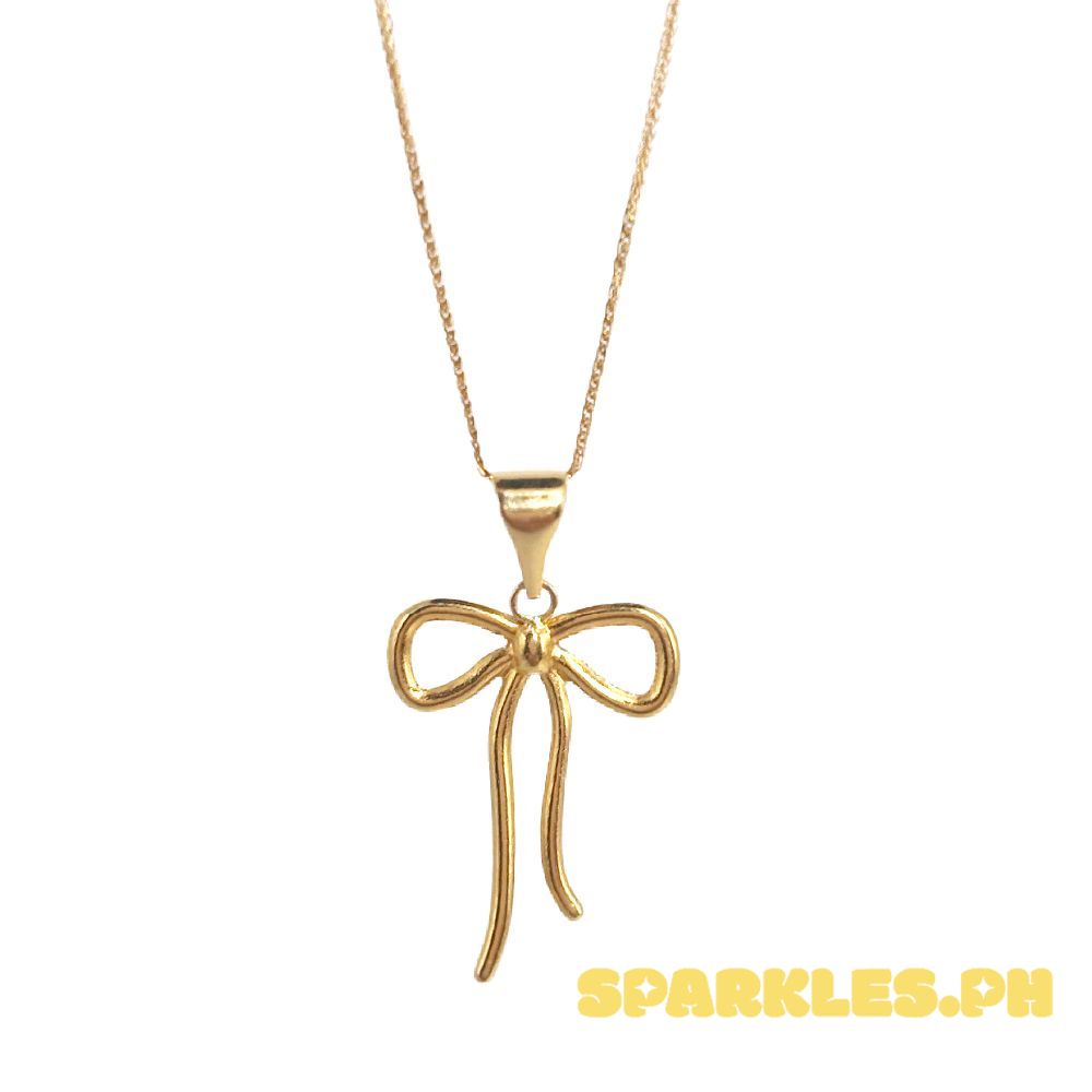 18k Saudi Gold Set Ribbon Style Open Back + Foxtail Chain 16"