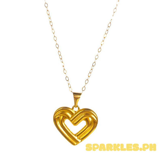 18k Saudi Gold Set Ensaymada Heart + Tauco Chain lv1