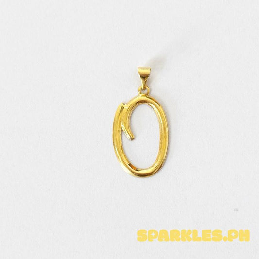 18k Saudi Gold Letter Q Style Pendant -