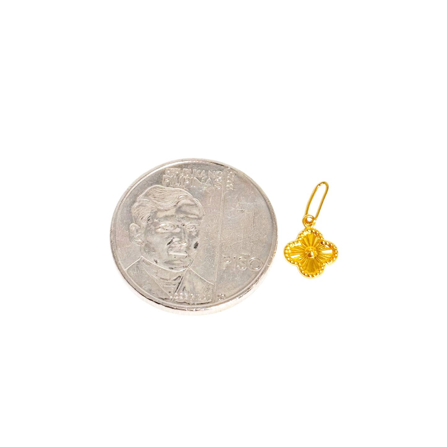 18k Saudi Gold Flower Cutey Hook Pendant .13 grams - SKU-MROC6Y19