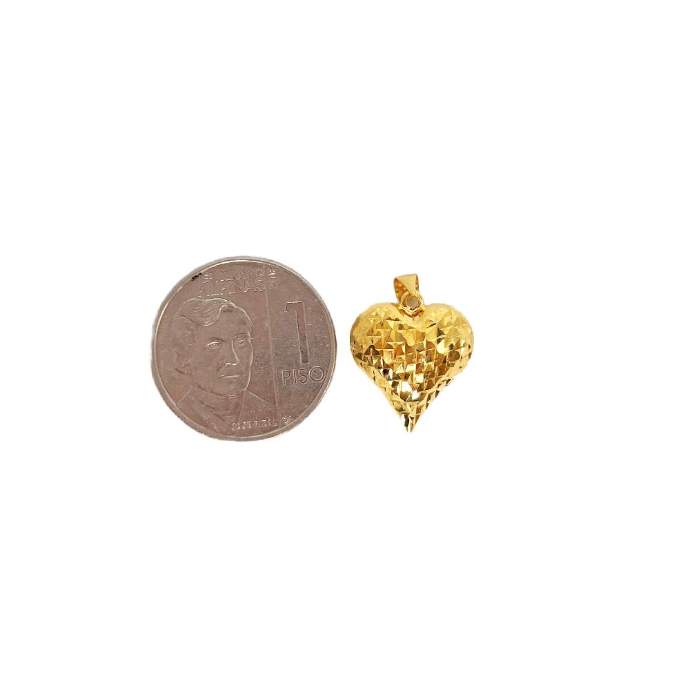 18k Saudi Gold Set Valentine Diacut Heart Buo  + Micro Paperclip Makapal 20"