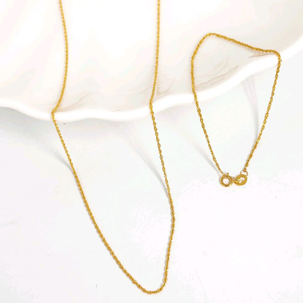 18k Saudi Gold Combo Rope Chain 20