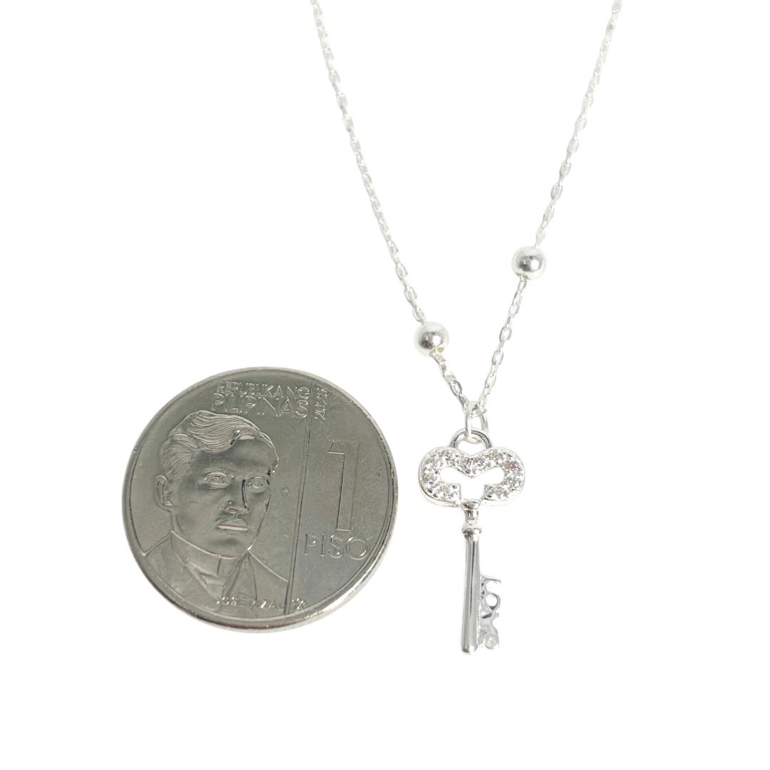 MT - 92.5 Sterling Silver - Key Necklace