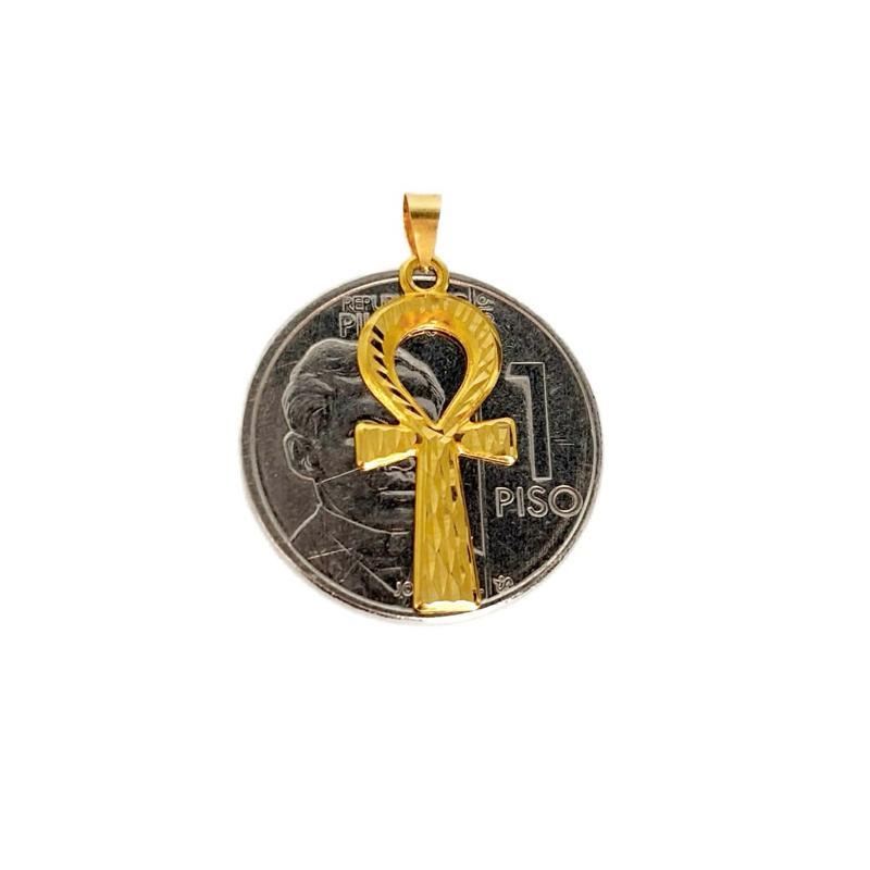 18k Saudi Gold Set Cross Key +Karkar Chain 18”
