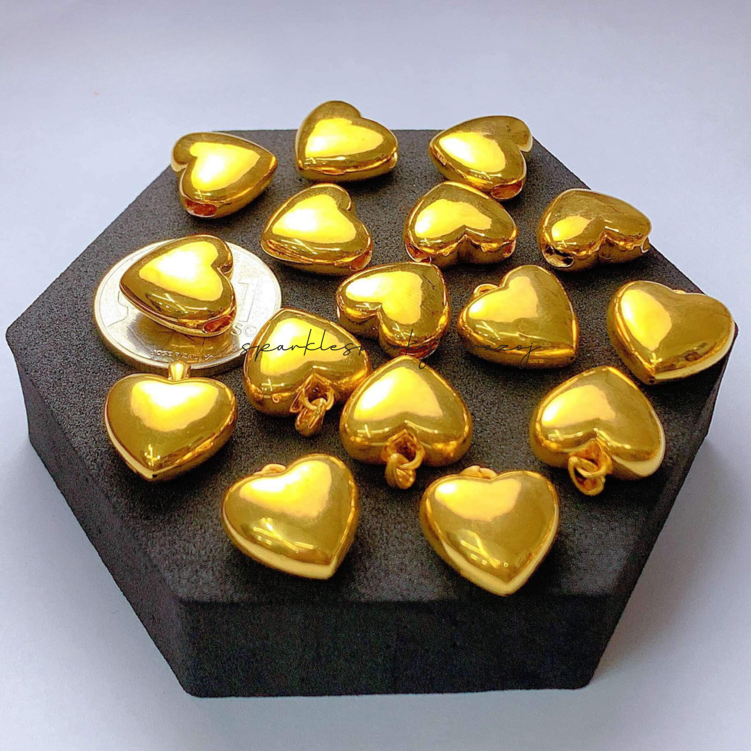 Plain Heart Pendant Ampaw 18k Saudi Gold
